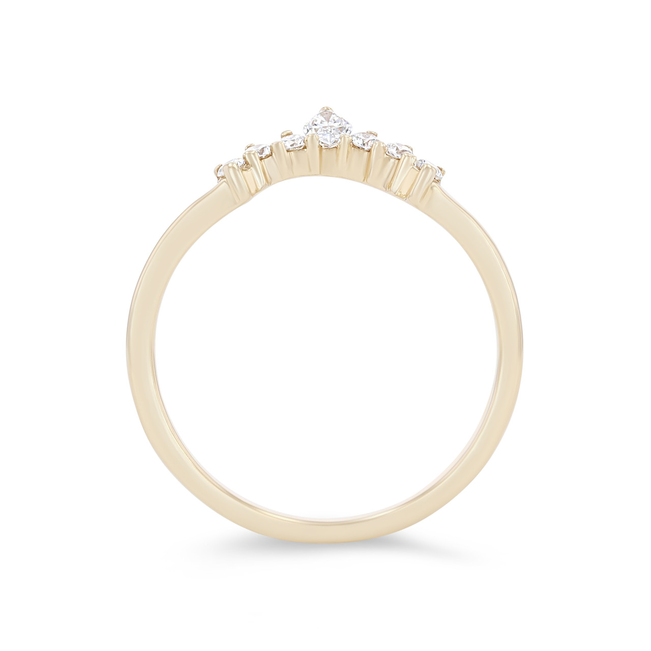 True Romance Contour Marquise and Round Diamond Wedding Band
