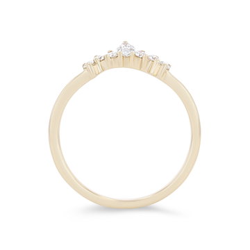 True Romance Contour Marquise and Round Diamond Wedding Band In Platinum