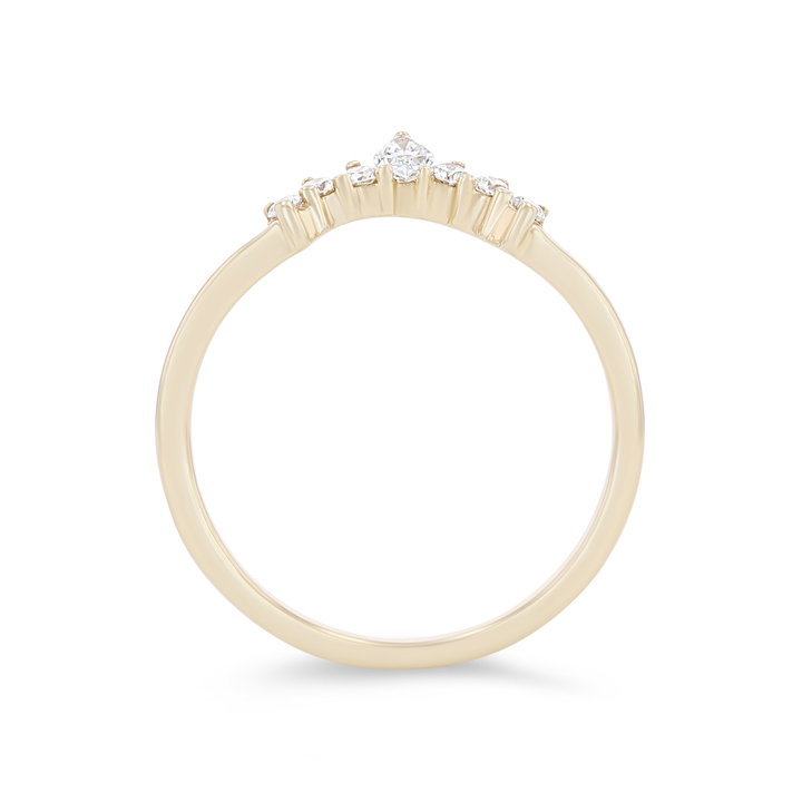 True Romance Contour Marquise and Round Diamond Wedding Band In Platinum