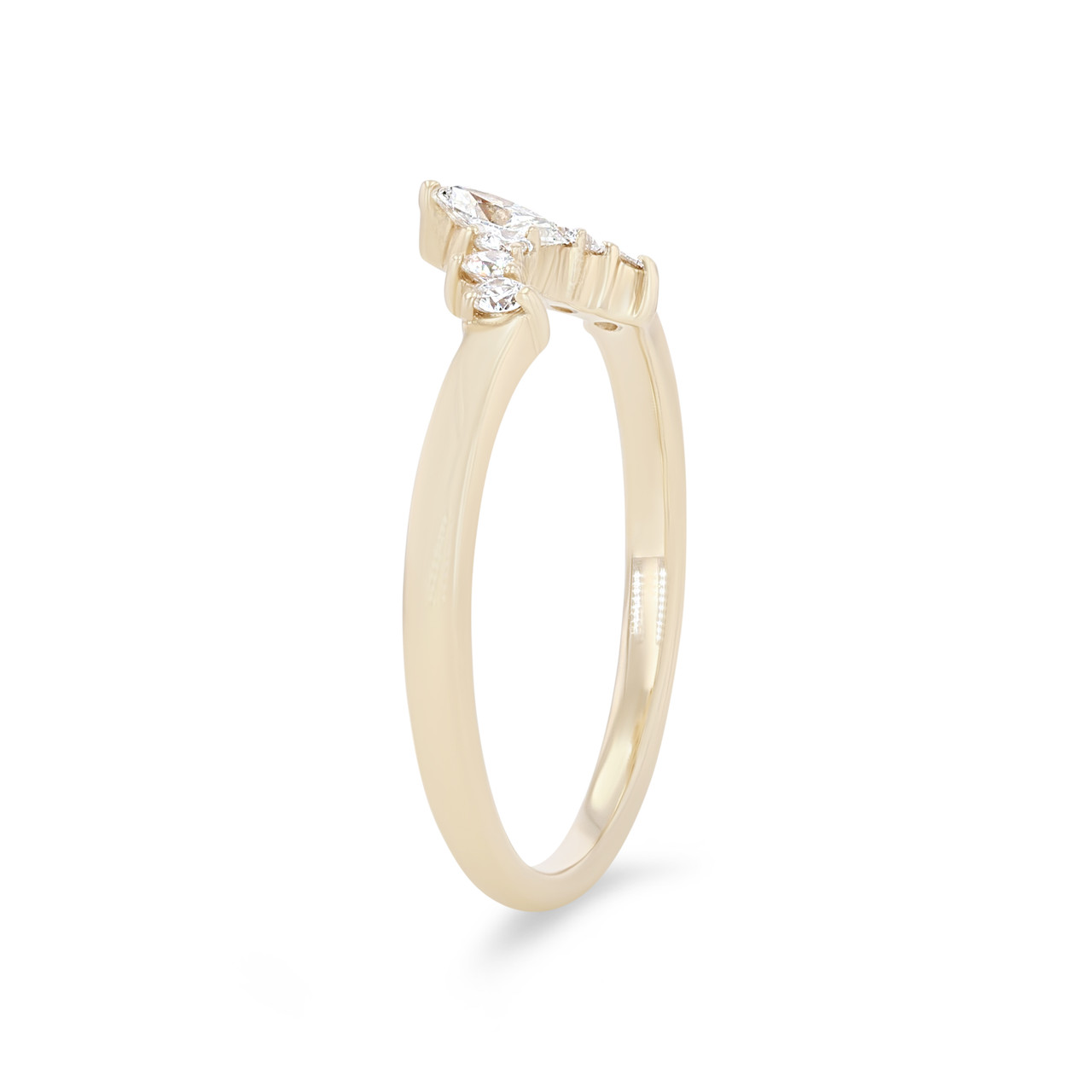 True Romance Contour Marquise and Round Diamond Wedding Band