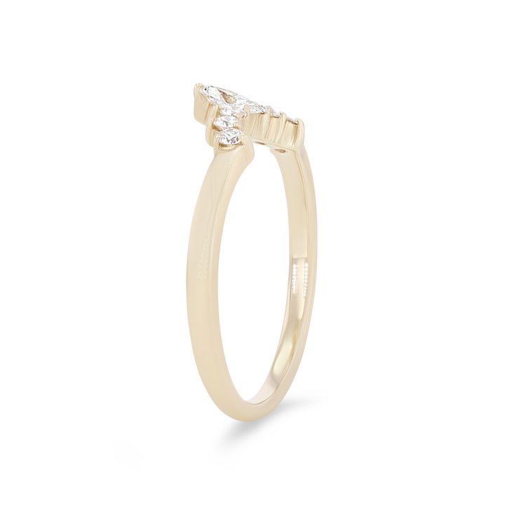 True Romance Contour Marquise and Round Diamond Wedding Band In Platinum