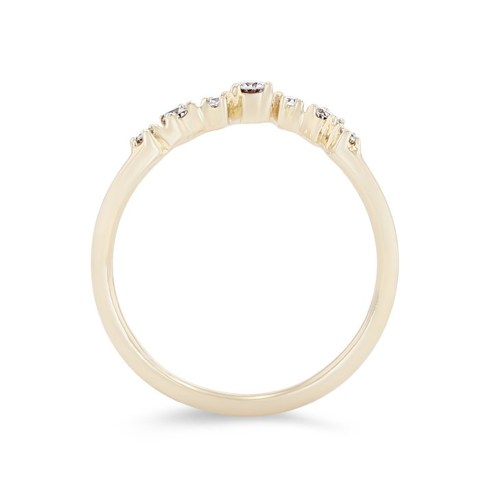 Contour Scatter Diamond Wedding Band In White Gold 14K