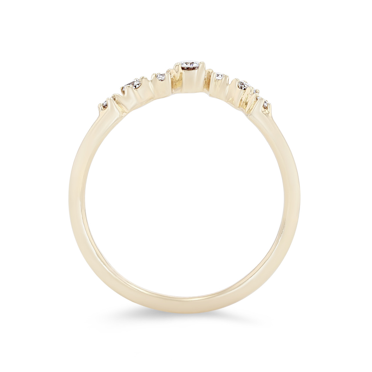 Contour Scatter Diamond Wedding Band