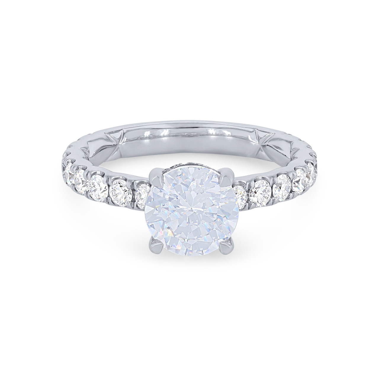 A. Jaffe Petite Hidden Halo Engagement Setting 0