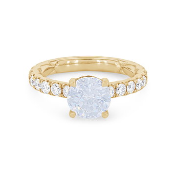 A. Jaffe Petite Hidden Halo Engagement Setting In Yellow Gold 14K
