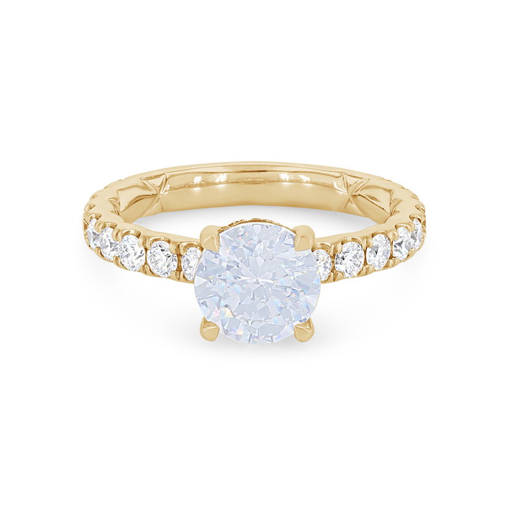 A. Jaffe Petite Hidden Halo Engagement Setting In Yellow Gold 14K