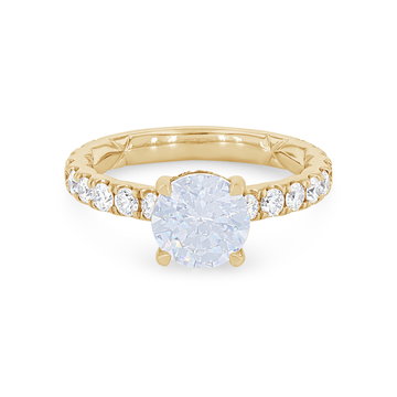 A. Jaffe Petite Hidden Halo Engagement Setting In Yellow Gold 14K