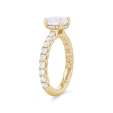 A. Jaffe Petite Hidden Halo Engagement Setting In Yellow Gold 14K