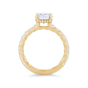 A. Jaffe Petite Hidden Halo Engagement Setting In Yellow Gold 14K