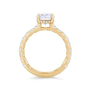 A. Jaffe Petite Hidden Halo Engagement Setting In Yellow Gold 14K