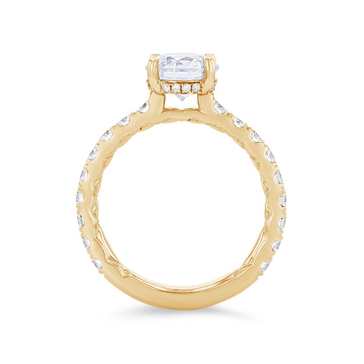 A. Jaffe Petite Hidden Halo Engagement Setting In Yellow Gold 14K