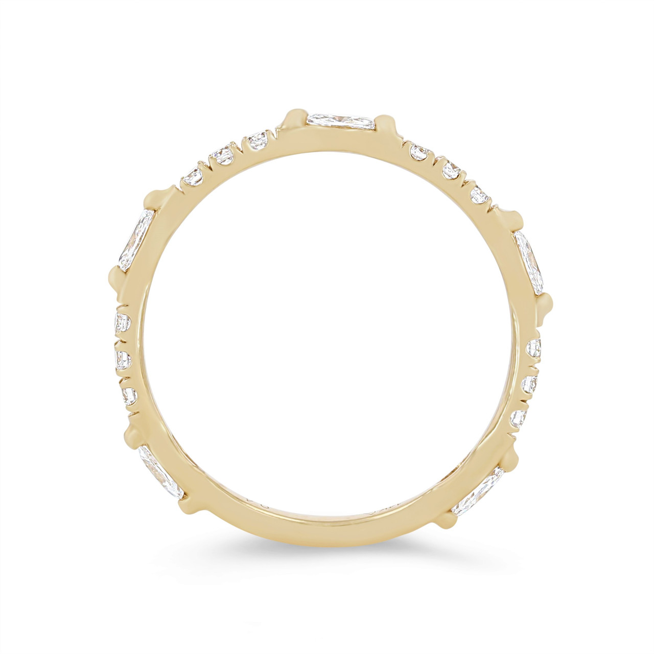 Marquise and Round Diamond Station Wedding Band