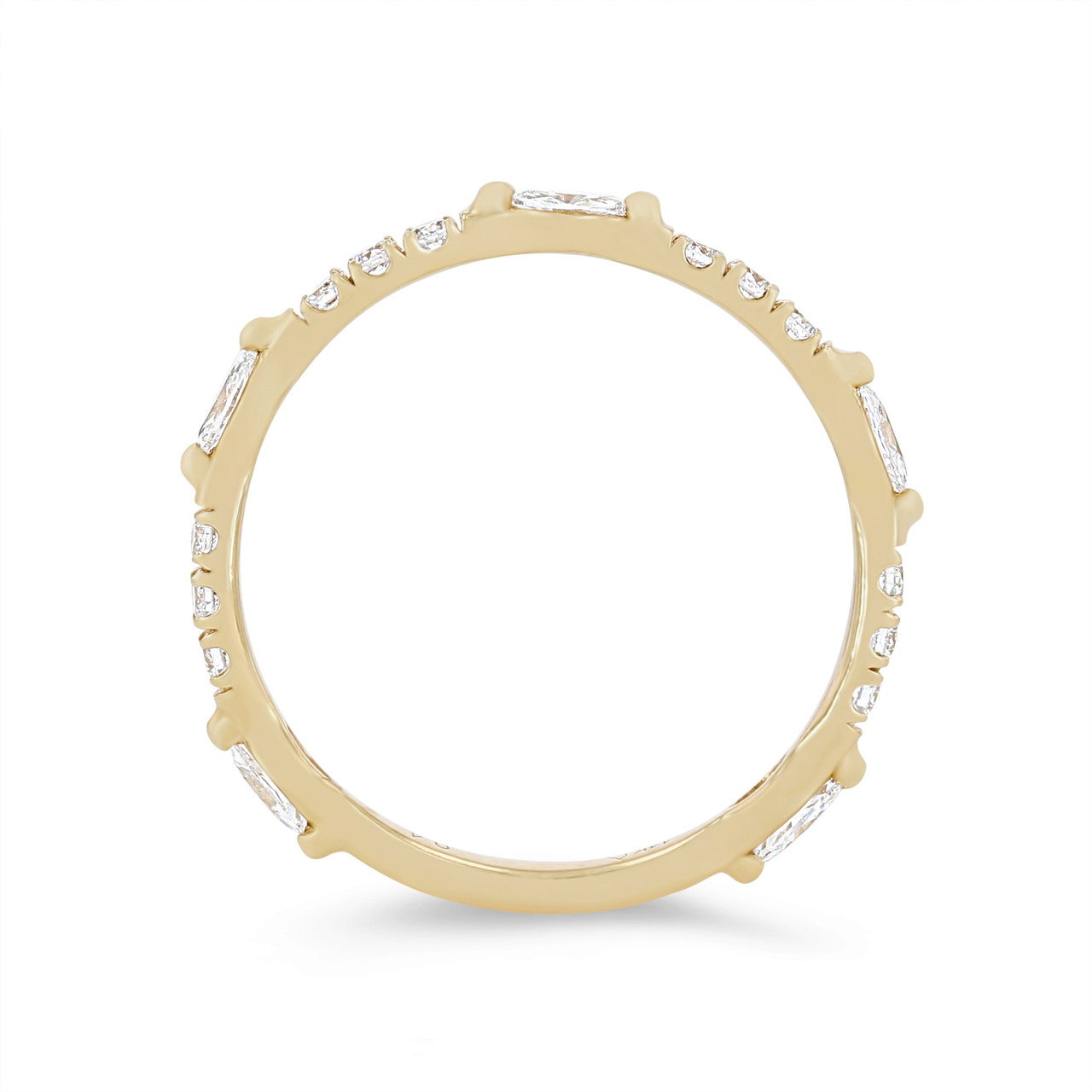 Marquise and Round Diamond Station Wedding Band 3