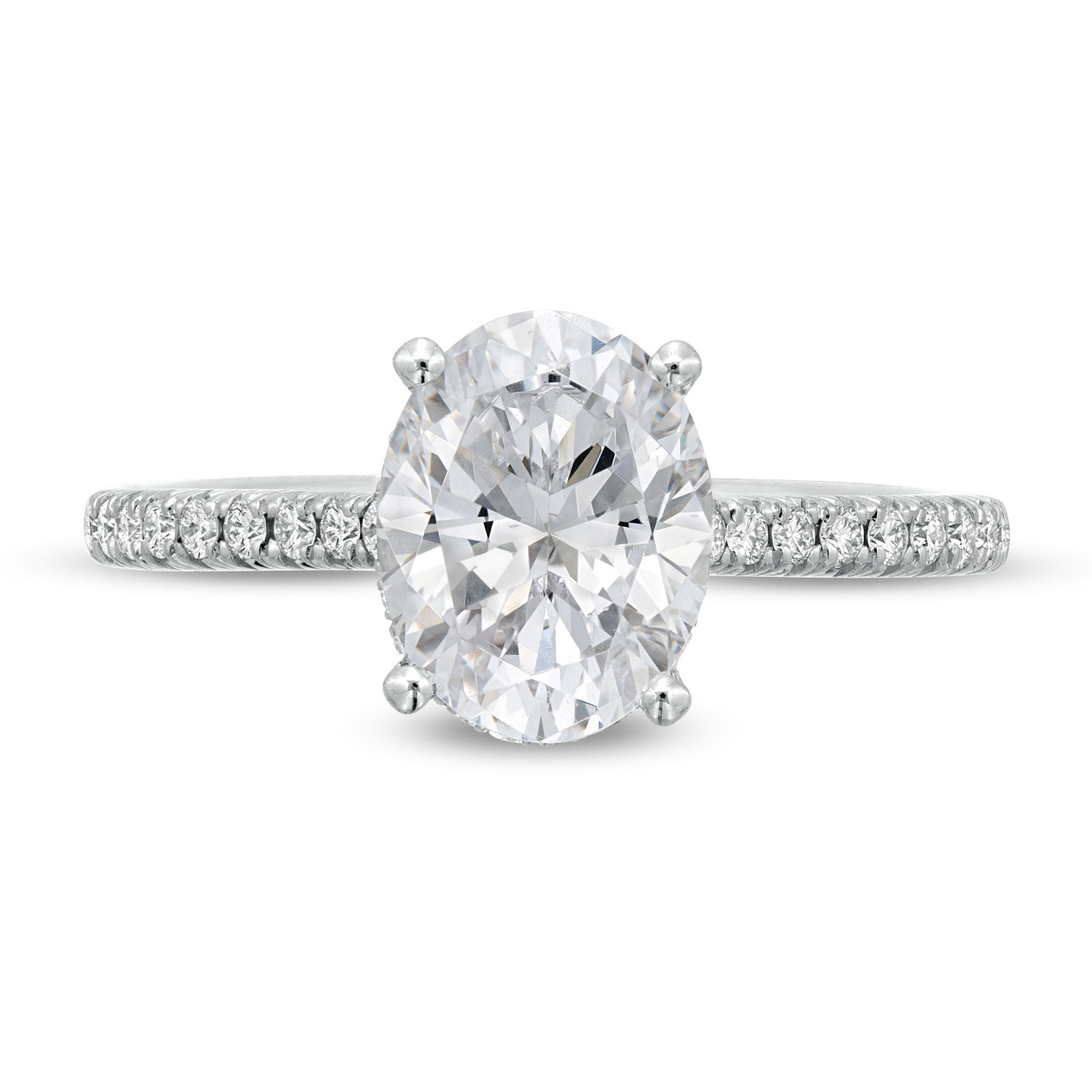 Simon G. Hidden Oval Halo Engagement Setting 0