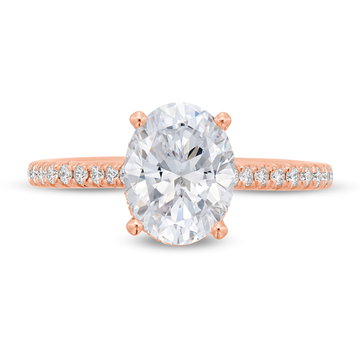 Simon G. Hidden Oval Halo Engagement Setting In Rose Gold 18K