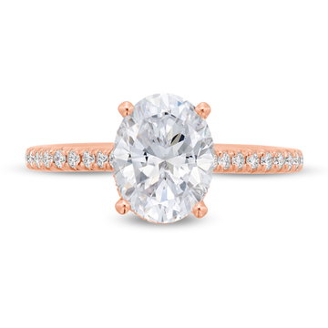Simon G. Hidden Oval Halo Engagement Setting In Rose Gold 18K