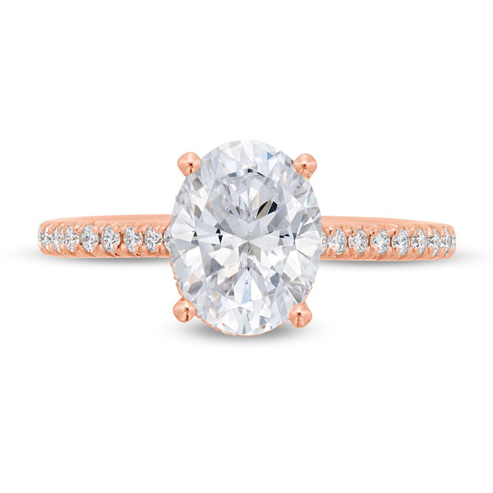 Simon G. Hidden Oval Halo Engagement Setting In Rose Gold 18K