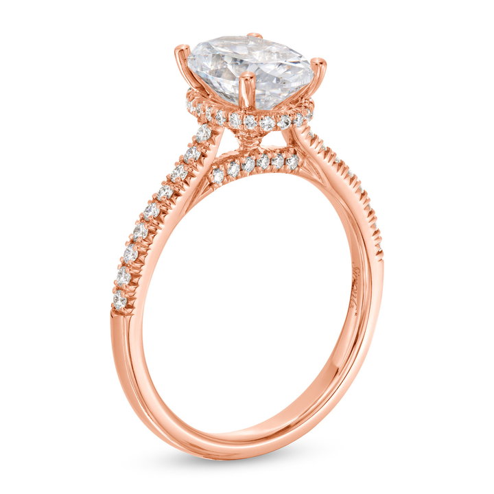 Simon G. Hidden Oval Halo Engagement Setting In Rose Gold 18K