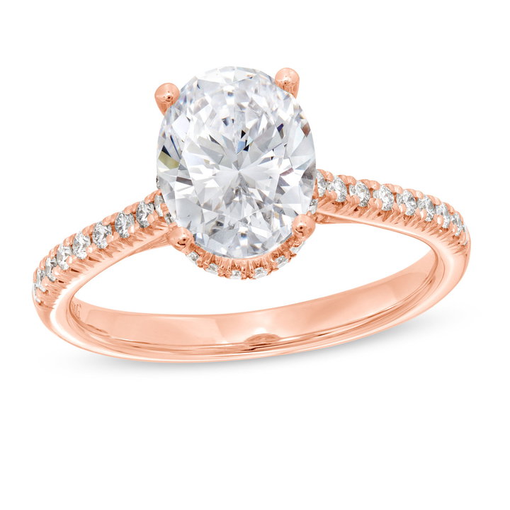 Simon G. Hidden Oval Halo Engagement Setting In Rose Gold 18K