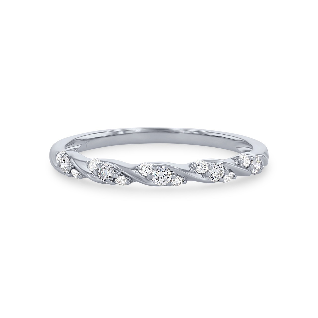 Graduated Diamond Twist Wedding Band