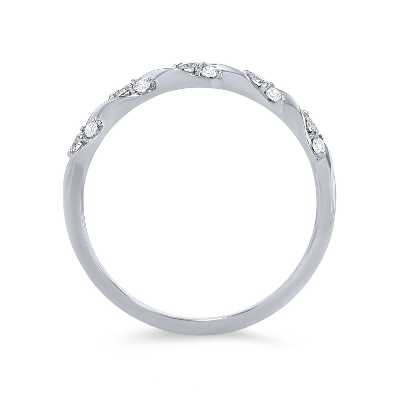 Graduated Diamond Twist Wedding Band