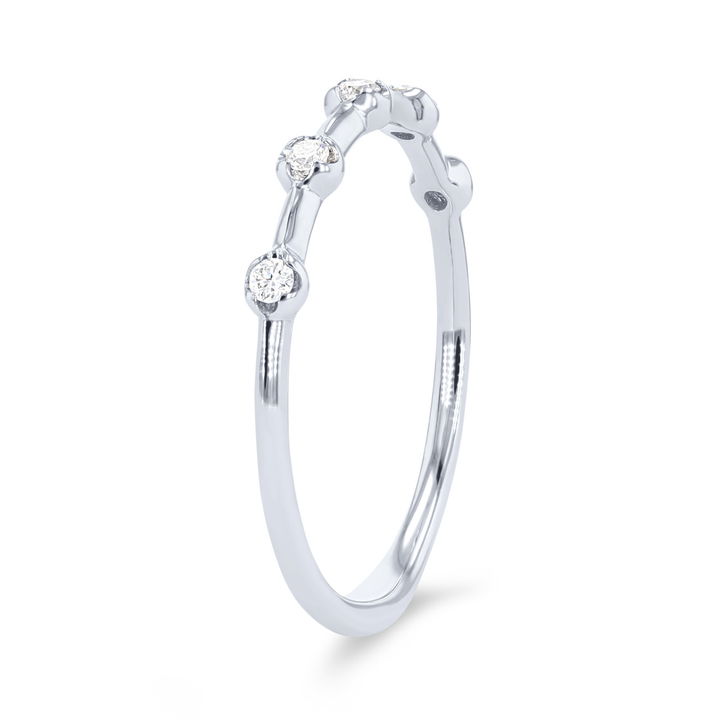 White Gold 14K Scatter Diamond Wedding Band