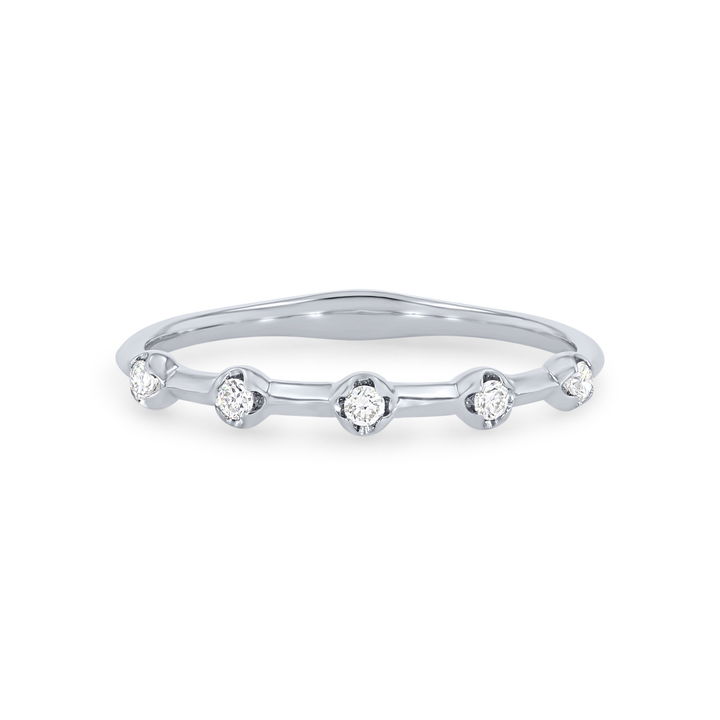 White Gold 14K Scatter Diamond Wedding Band