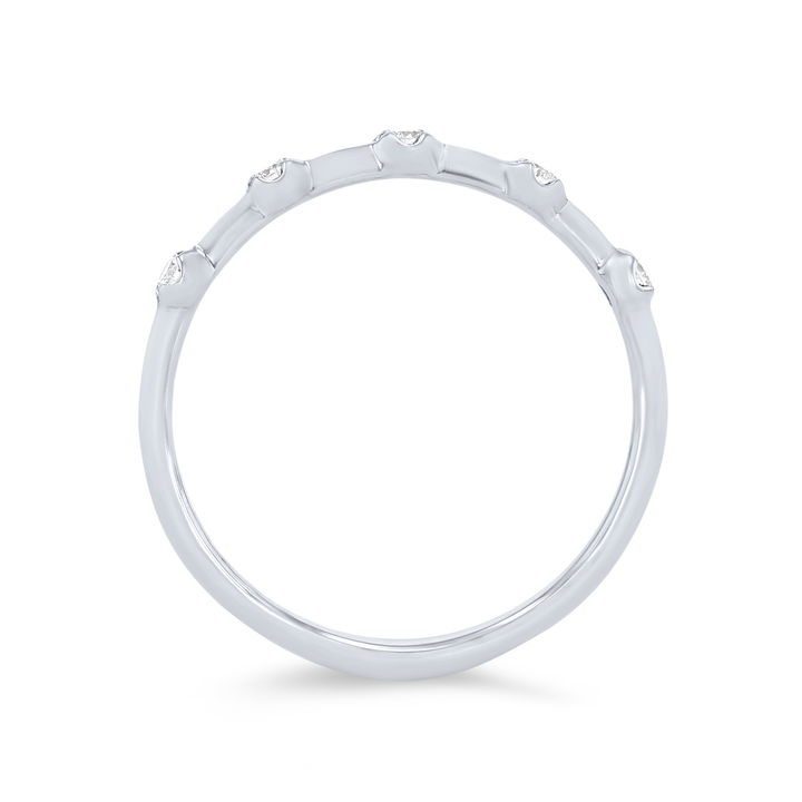 White Gold 14K Scatter Diamond Wedding Band