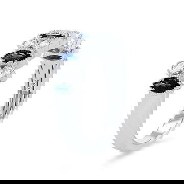 Sapphire and Diamond Milgrain Bezel Band