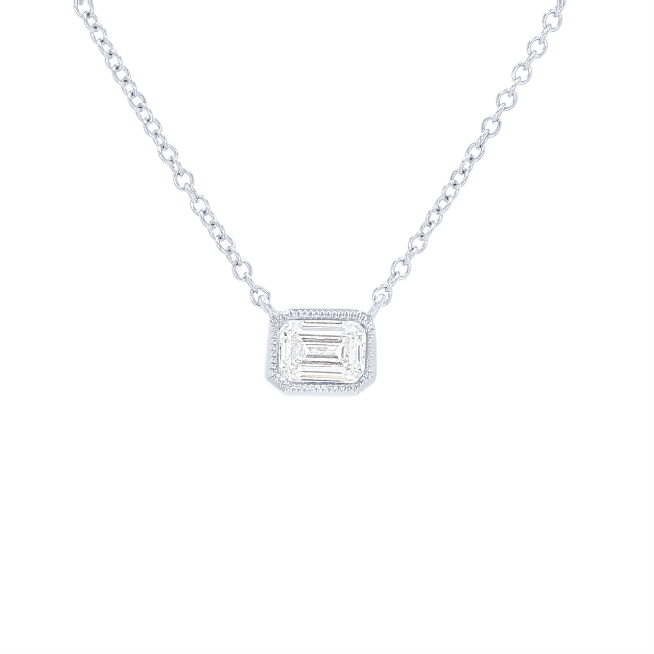 Emerald Diamond Bezel Pendant