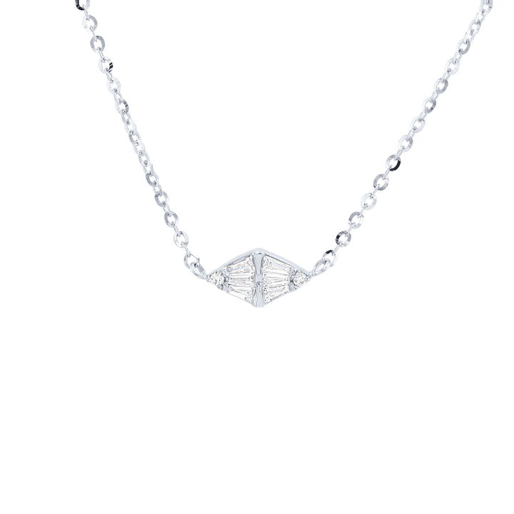 Mixed-Cut Diamond Mosaic Pendant In White Gold 14K