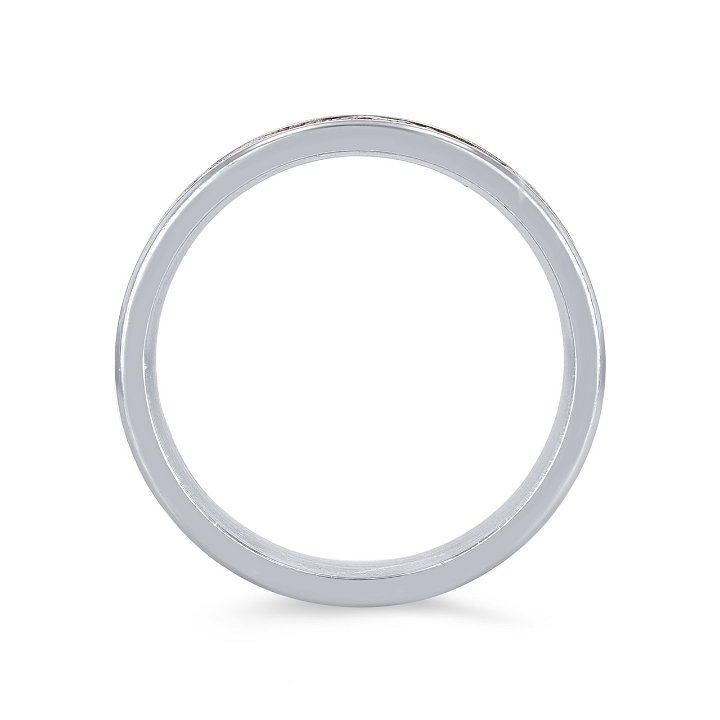White Gold 14K Fracture Textured 6.5mm Wedding Band