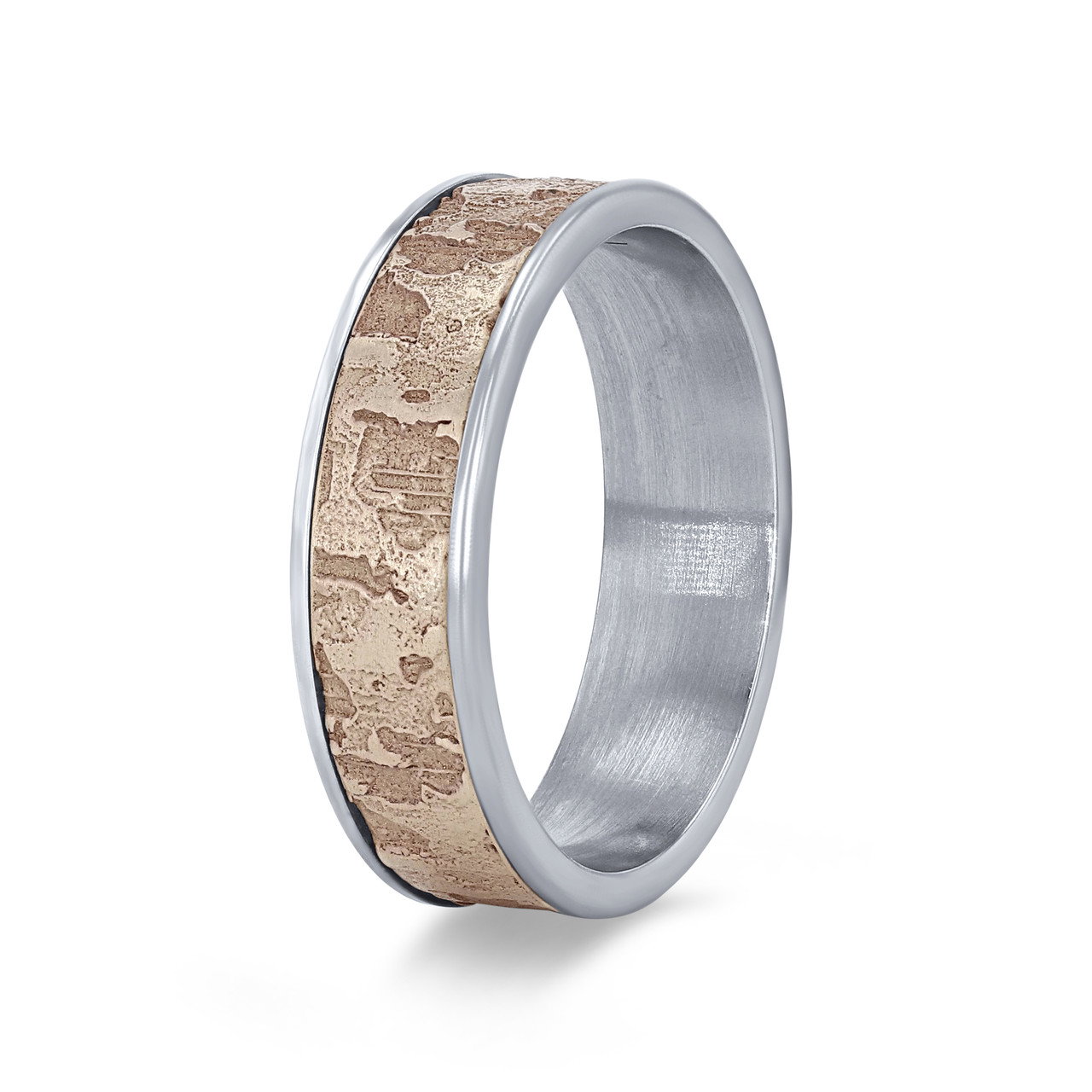 Fracture Textured 6.5mm Wedding Band 1