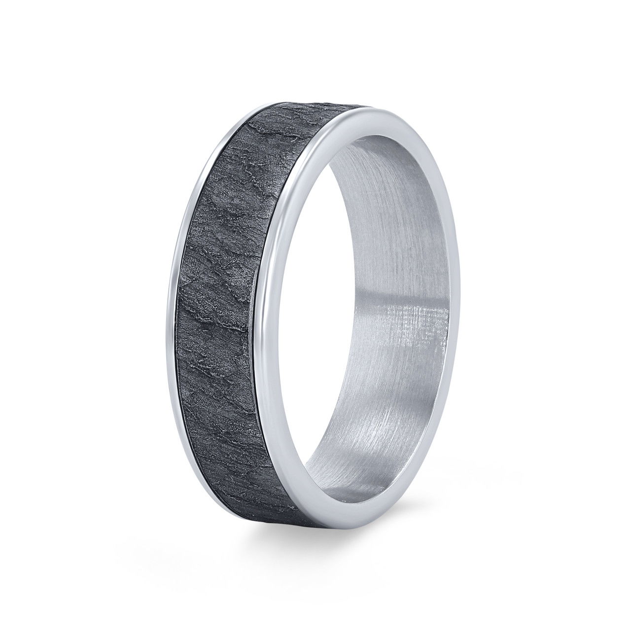 Tantalum and 14k Gold Textured 6.5mm Wedding Band