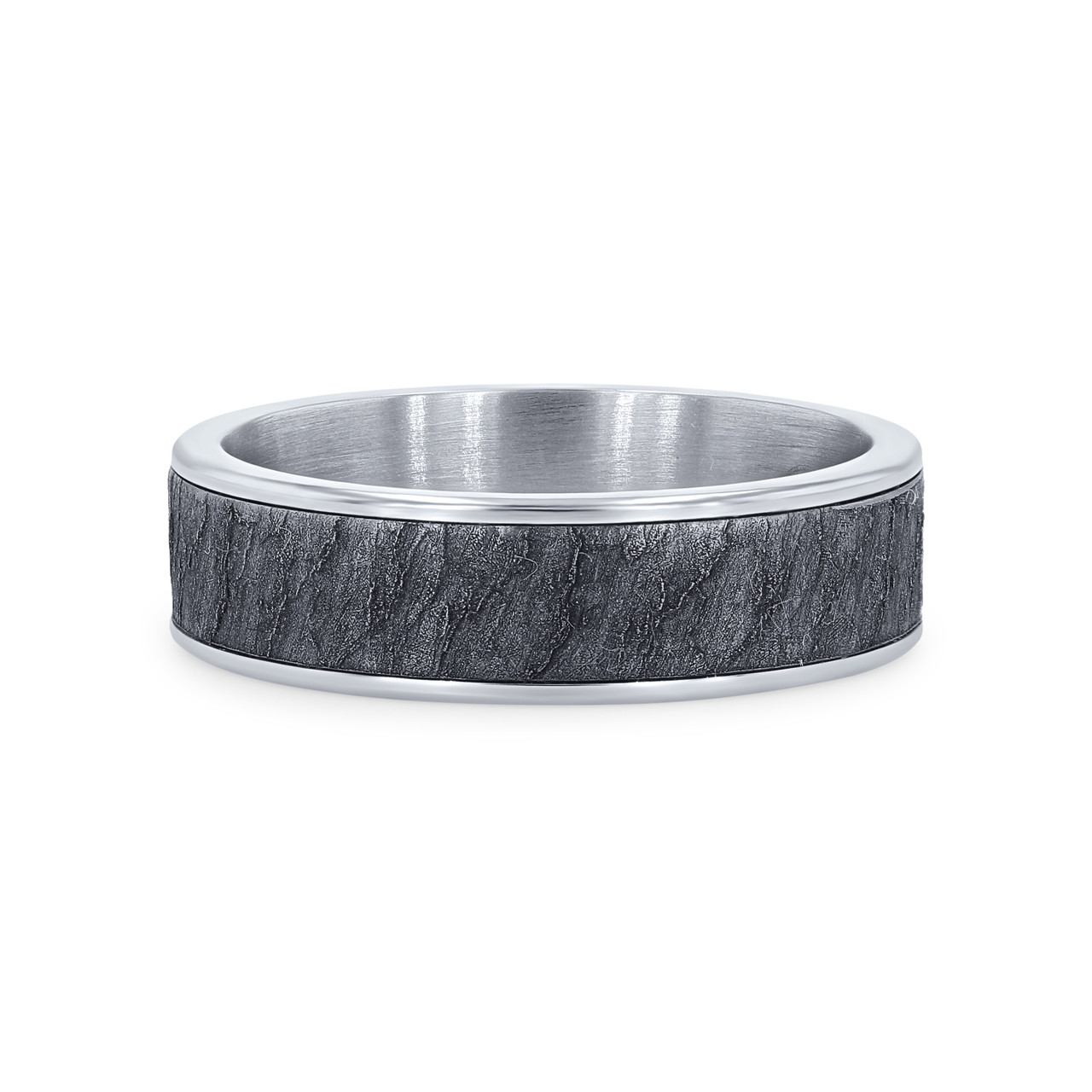 Tantalum and 14k Gold Textured 6.5mm Wedding Band 0