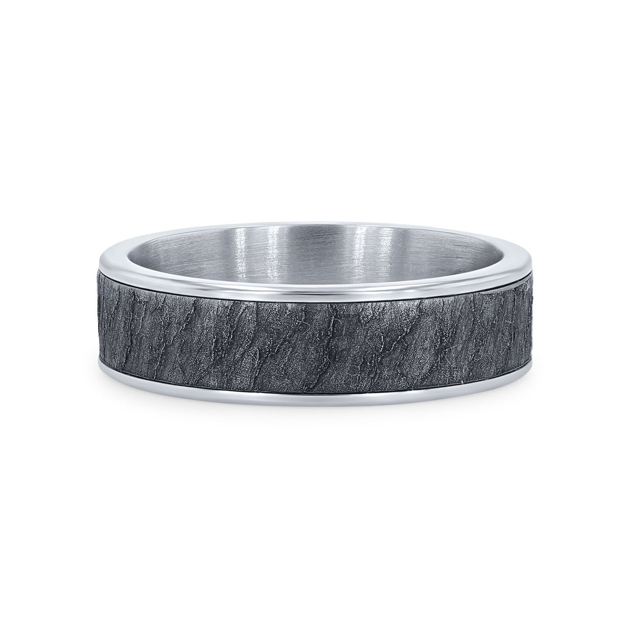 Tantalum and 14k Gold Textured 6.5mm Wedding Band