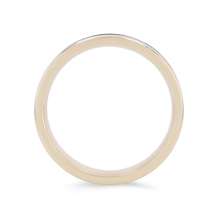 White Gold/tantalum 14K Tantalum and 14k Gold Edge 7.5mm Wedding Band