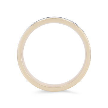 Tantalum and 14k Gold Edge 7.5mm Wedding Band In White Gold/tantalum 14K