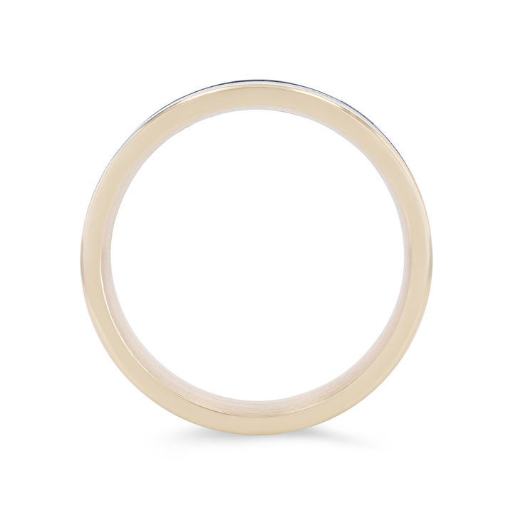 Tantalum and 14k Gold Edge 7.5mm Wedding Band In White Gold/tantalum 14K