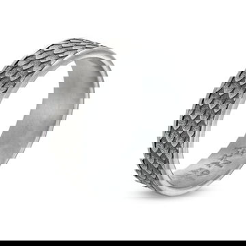 Tantalum and 14k Gold Scale 7.5mm Wedding Band