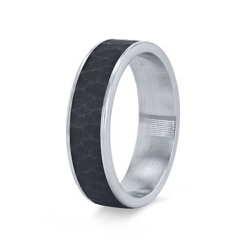 Tantalum and 14k Gold Hammered 6.5mm Wedding Band In White Gold/tantalum 14K