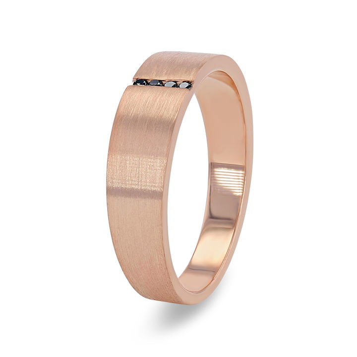 White Gold 14K Black Diamond Matte 6mm Wedding Band