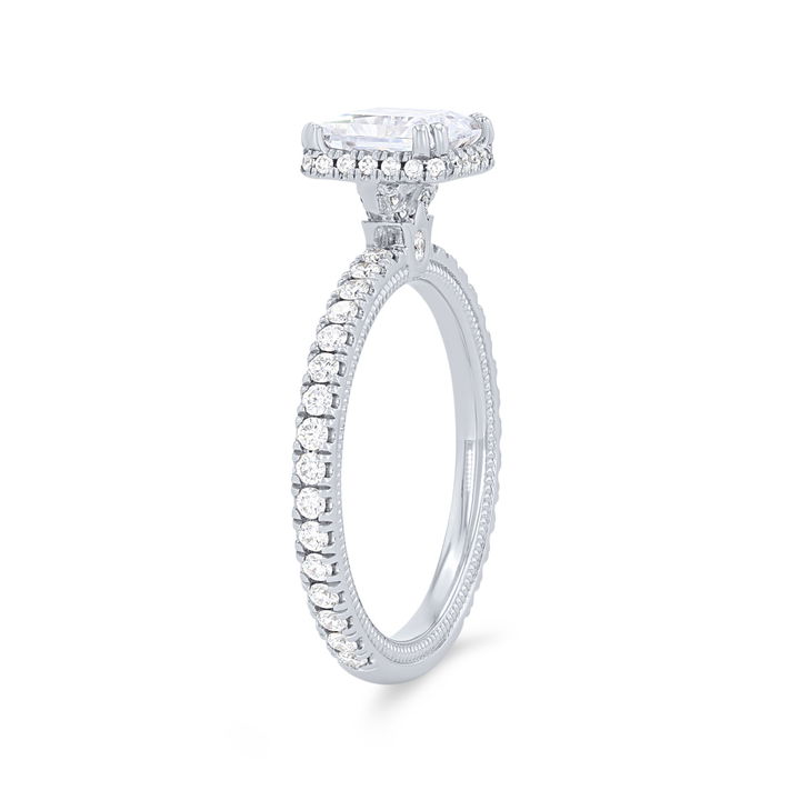 Verragio Tradition Princess Halo Engagement Setting In White Gold 14K