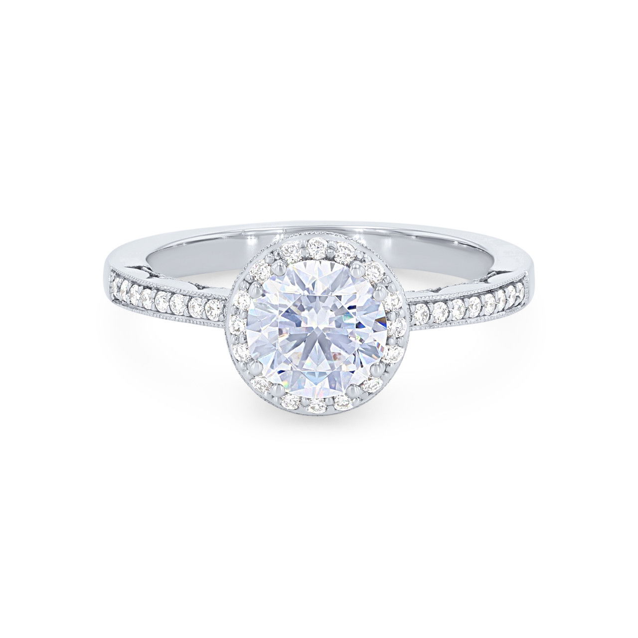 Tacori Coastal Crescent Round Halo Engagement Setting