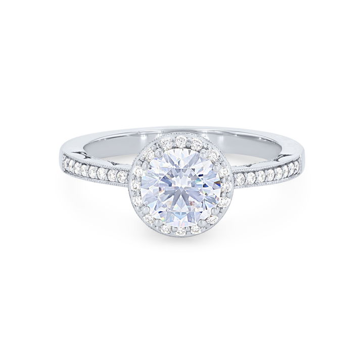 Tacori Coastal Crescent Round Halo Engagement Setting In Yellow Gold 14K