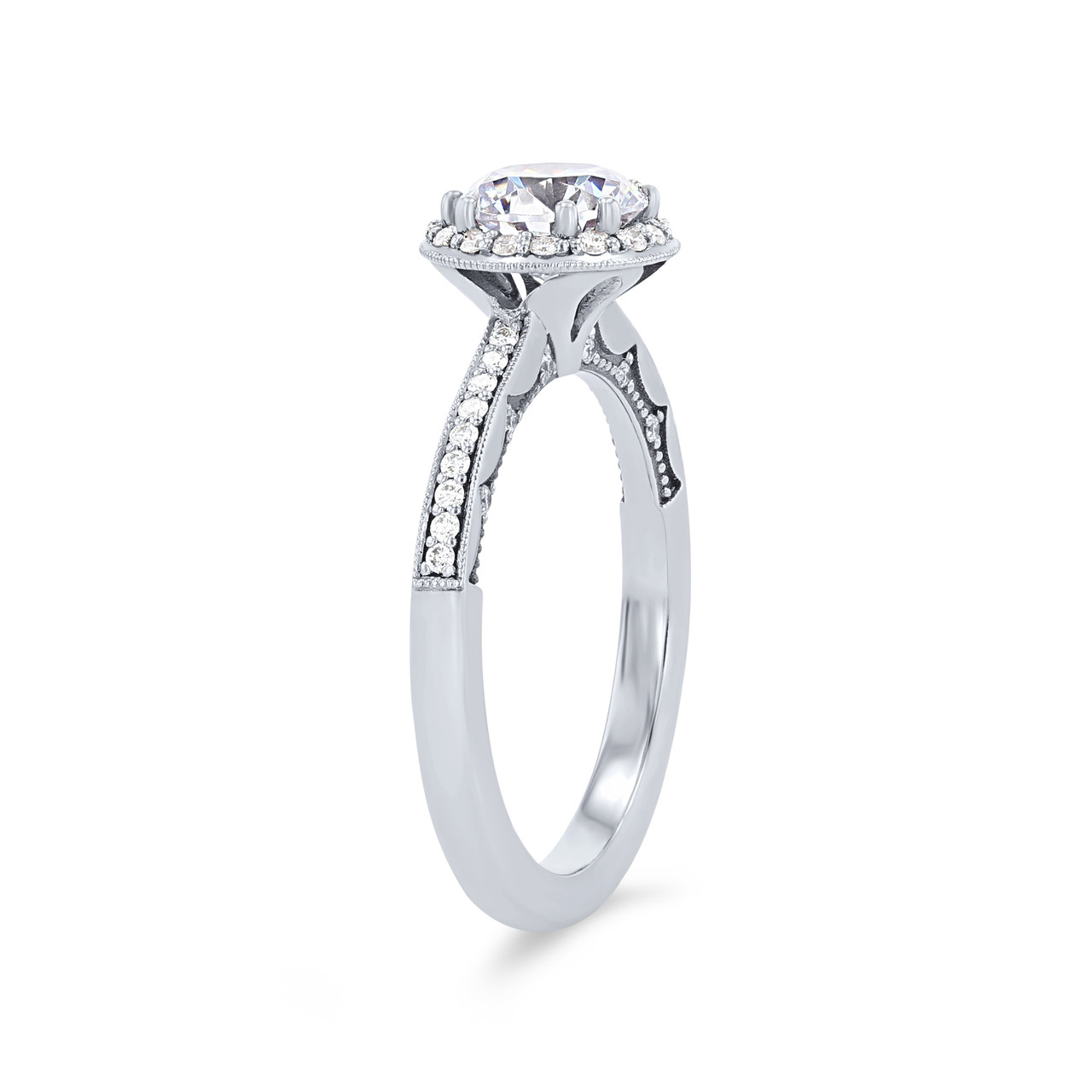 Tacori Coastal Crescent Round Halo Engagement Setting