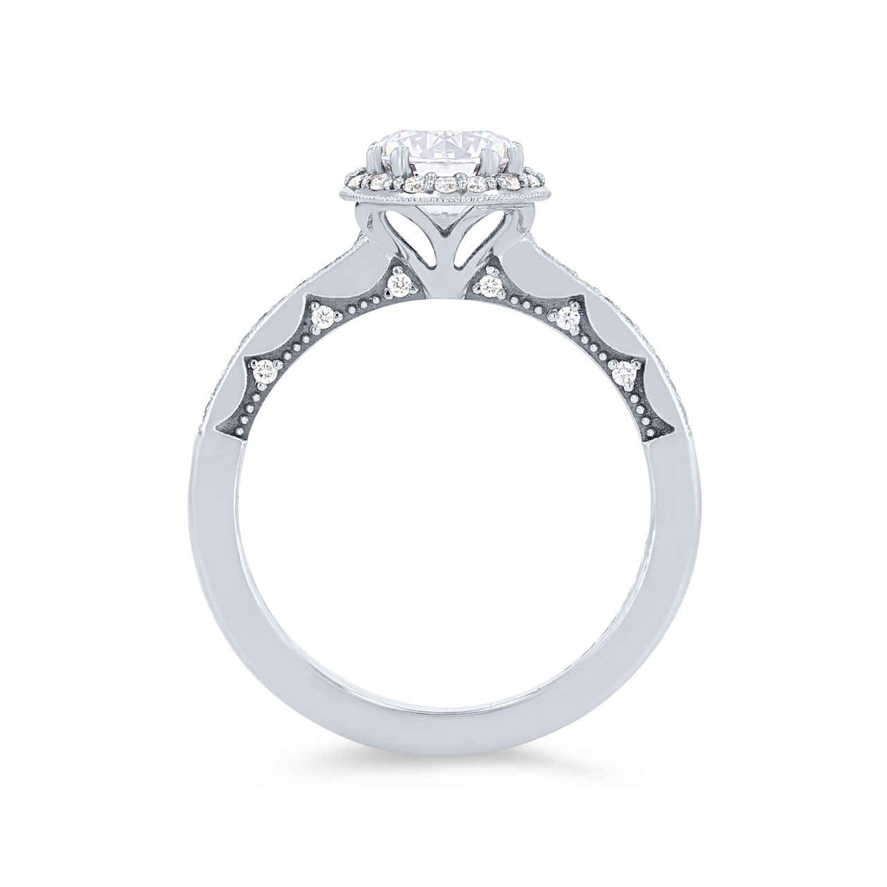 Tacori Coastal Crescent Round Halo Engagement Setting