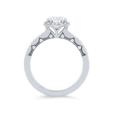 Tacori Coastal Crescent Round Halo Engagement Setting In Yellow Gold 14K