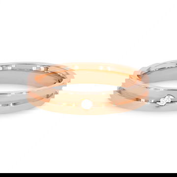 Single Diamond Groove 3.5mm Wedding Band