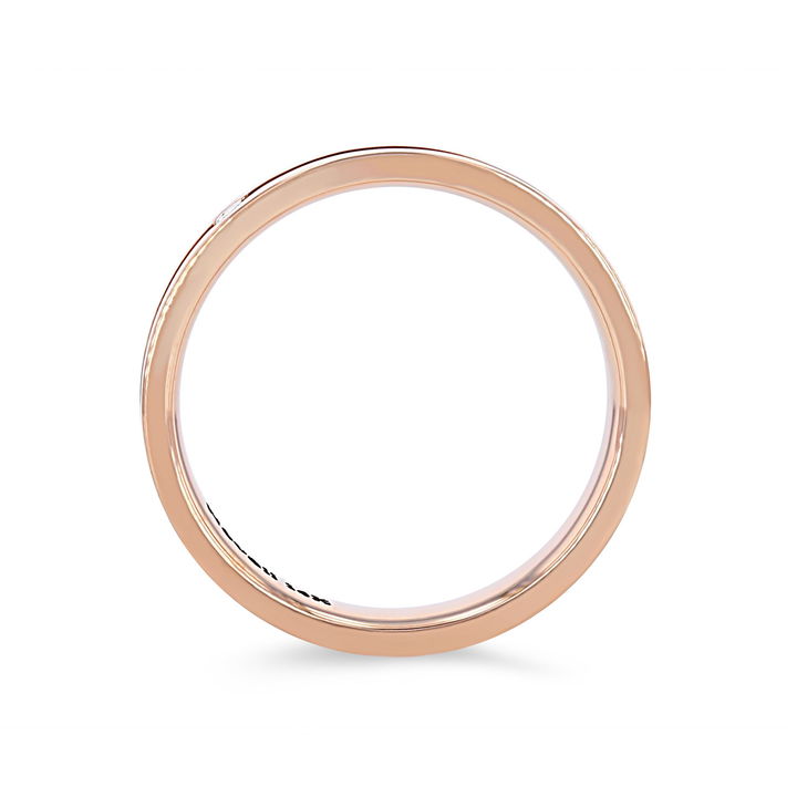 White Gold 14K Single Diamond Groove 3.5mm Wedding Band